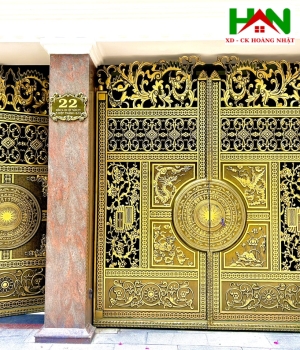 Cửa cổng nhôm hợp kim mỹ thuật tự động điều khiển từ xa